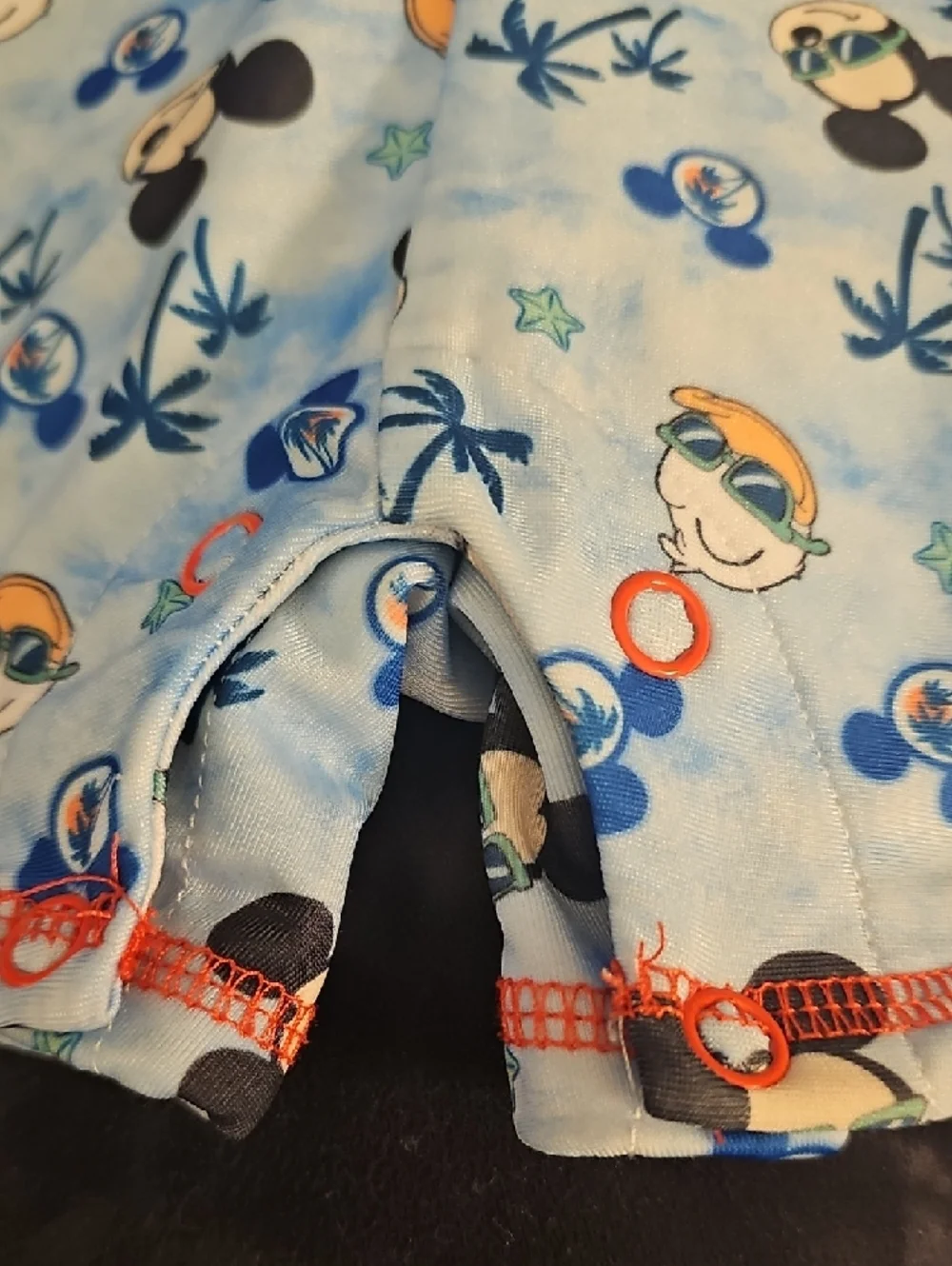 Disney Light Blue Mickey Mouse/Donald Duck Print Short Sleeve Swim Rashguard